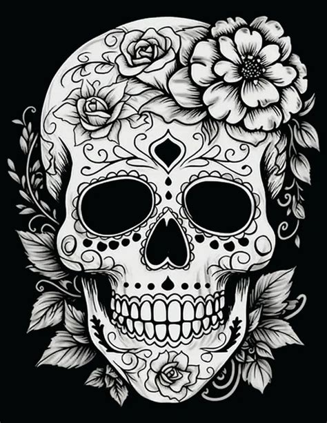 Sugar Skull Skull Art Drawing Skull Coloring Pages Skull Art Print