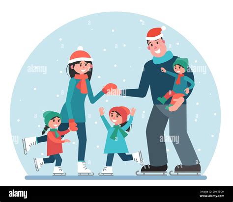 Family children winter Cut Out Stock Images & Pictures - Alamy
