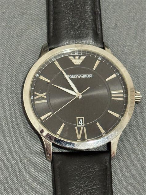 Emporio Armani Black Dial Watch, Men's Fashion, Watches & Accessories