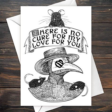 Plague Doctor Card Funny Anniversary Gothic Romance Spooky I Love You