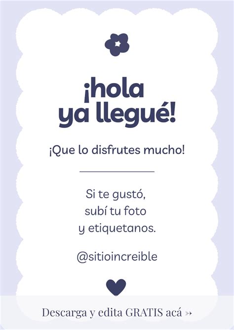 Plantilla Gratis De Tarjeta Hola Ya Llegu Para Redes Sociales Y