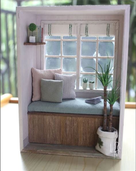 Window Seat Dollhouse Roombox Doll House Diy Dollhouse Furniture