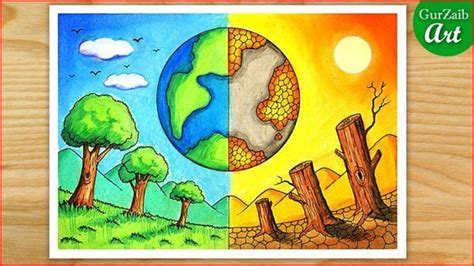 How To Draw Save Environment Save Earth Easy Drawing World