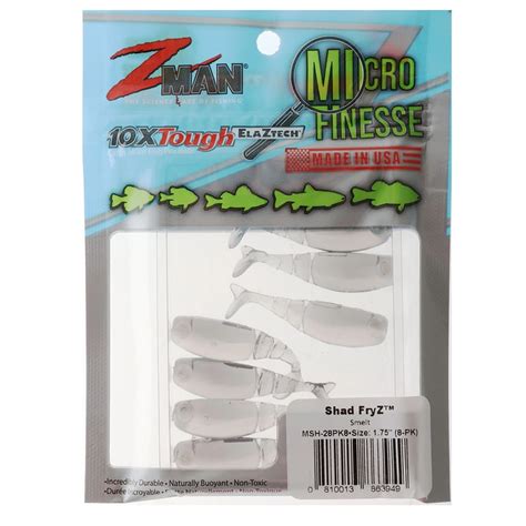 Z-Man Micro Finesse Shad FryZ Soft Bait 4.5cm Qty 8 Smelt - Packs ...
