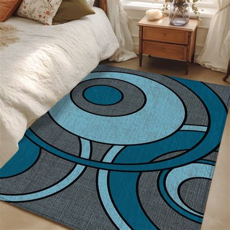 area rug xft teal circles floor carpets indoor floor area mat doormat