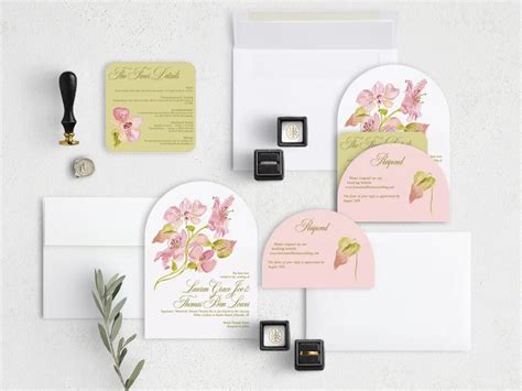 Paradise in Bloom Arch Stacked Wedding Invitations | Truly Engaging