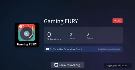 gaming fury youtube  subscriber count socialcountsorg