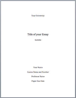 MLA Format Cover Page MLA Format Essay Title Page Essay Cover Page