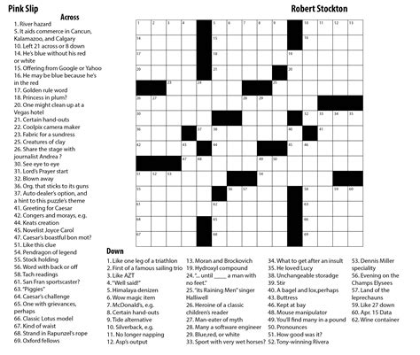 Printable Crosswords With Solutions