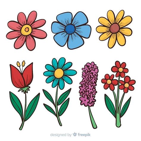 Cole O De Flores De Primavera Dos Desenhos Animados Vetor Gr Tis