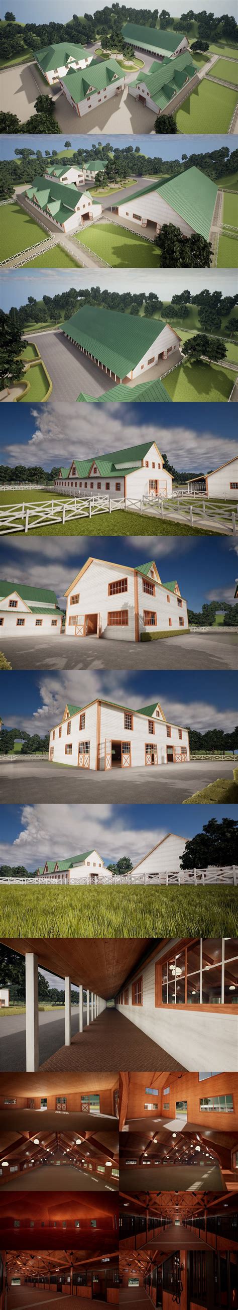 Desire FX 3d models | Large Horse Stable Ranch – Environment and Props 