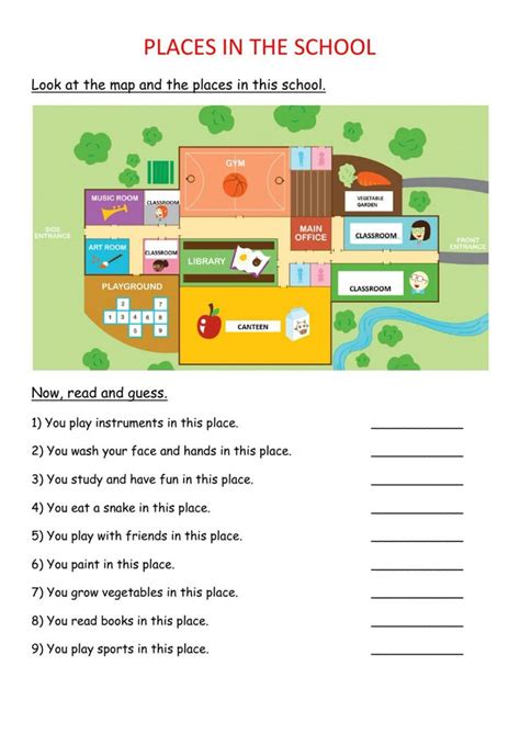 School Places Interactive Worksheet