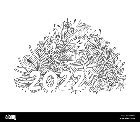 Hand drawn new years Black and White Stock Photos & Images - Alamy 