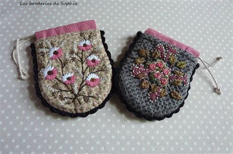 Deux Petites Bourses Les Broderies De Sophie Fabric Jewelry