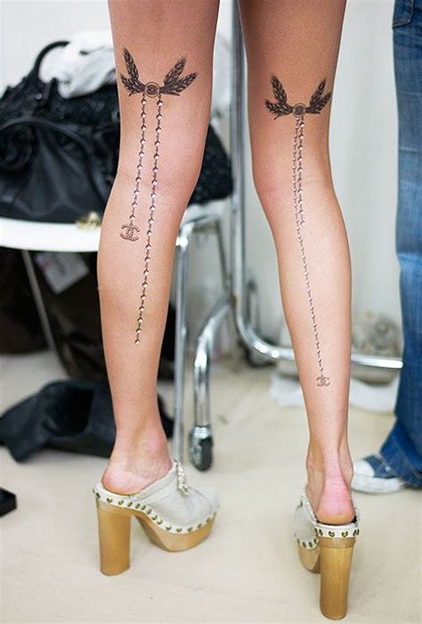 Tattoos Case Sparrow Tattoo On Women Thigh Chanel Tattoo Leg