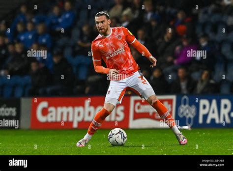 James Husband #3 of Blackpool in action during the game in, on 4/5/2022
