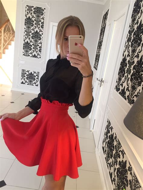 Мини юбка клеш (77 фото)