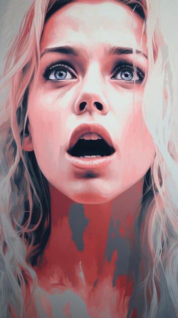 Premium AI Image A Woman With Long Blonde Hair And Blue Eyes Is Staring Into The Camera