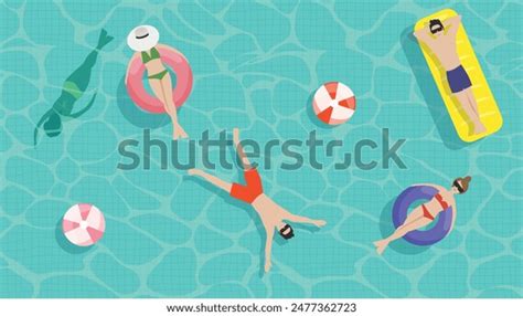 Baile De La Muchacha En Bikini Piscina Over Royalty Free Licensable Stock Illustrations