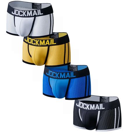 JOCKMAIL PCS Lot Boxer Men Mesh U Pouch Ice Silk Gay Underwear Sexy Underpants Cueca Male