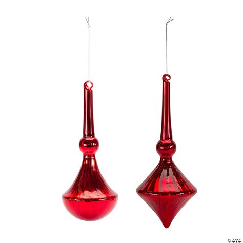 Melrose International Glass Drop Ornament Set Of 6 1025