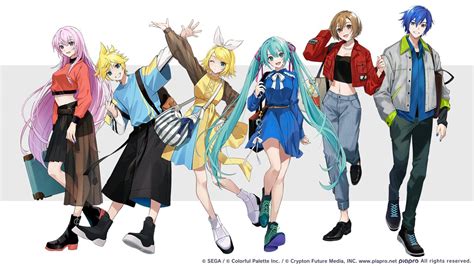 初音ミク 鏡音レン 鏡音リン カイトボーカロイド 巡音ルカ メイコvocaloid 「」ひなつのイラスト