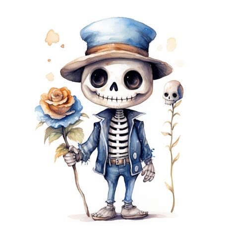 Premium Photo | Cute halloween skeleton