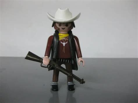 Playmobil Figura Vaquero Oeste Con Rifle Espuelas Sombrero Y Patillas