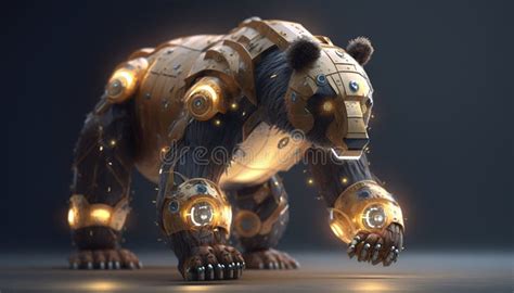 Robotic bear art stock illustration. Illustration of advancement ...