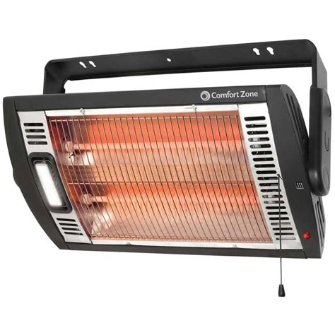 Comfort Zone 1 500w Black Wall Or Ceiling Mount Quartz Heater By Comfort Zone At Fleet Farm