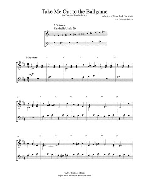 Take Me Out To The Ballgame For Octave Handbell Choir Arr Samuel