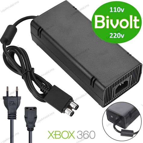 Fonte Xbox Slim Compat Vel Bivolt V V Pinos Resistente