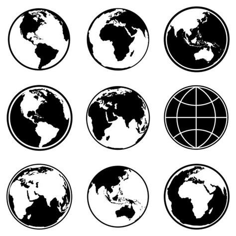 Set Of Earth Planet Globe Icons Vector Stock Vector Newb