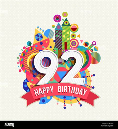 92nd birthday Stock Vector Images - Alamy