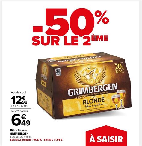 Promo Bi Re Blonde Grimbergen Chez Carrefour Market Icatalogue Fr