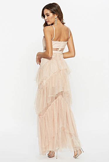 Bariano Mesh Sequin Cami Strap Maxi Dress In Blush Asos Artofit