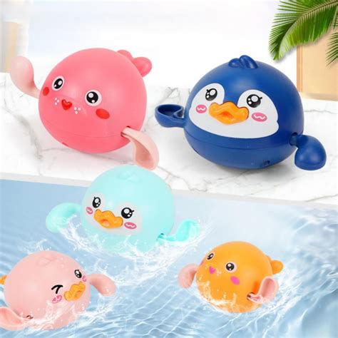 BESLY 4PCS Toddler Baby Bath Toys Baby Girl Toys Baby Boys Floating Wind Up Toys Baby Toys 3-24 ...