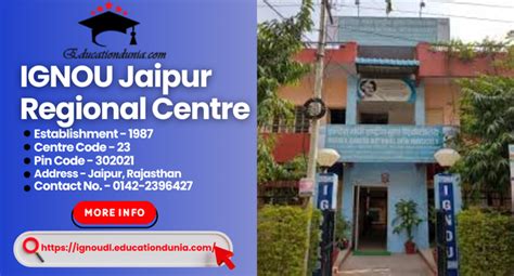 ignou jaipur regional centre  centre code contact