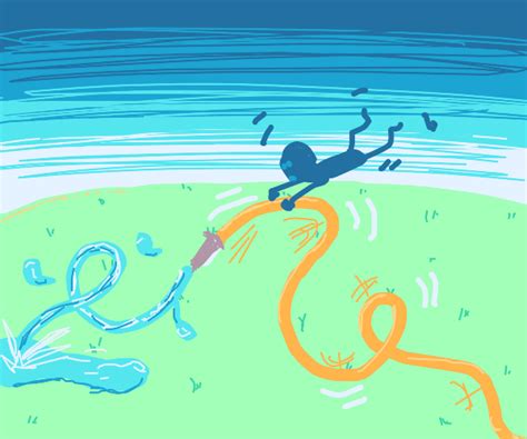 Giant Naked Woman Pouring Water Onto The Land Drawception