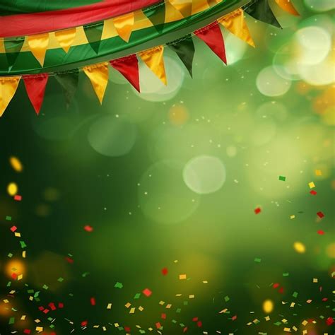 Premium Photo | Green and Yellow Independence Day Celebration