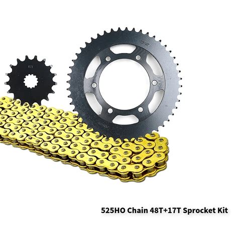525 17T 45T 48T приводная цепь мотоцикла и Передняя Задняя звездочка ...