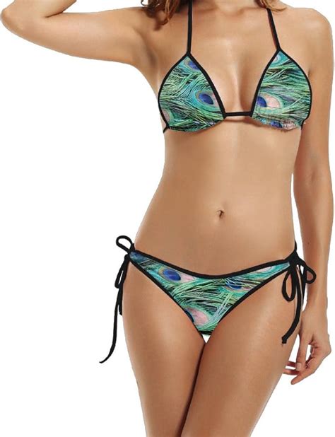 Amazon Awesome Peacock Feather Bikini Women S Summer Swimwear