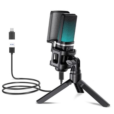 Конденсаторный USB-микрофон ZealSound RGB для ПК, PS4, PS5, Mac – фото ...