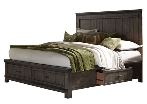 Liberty Thornwood Hills Queen Two Sided Storage Bed In Rock Beaten Gray