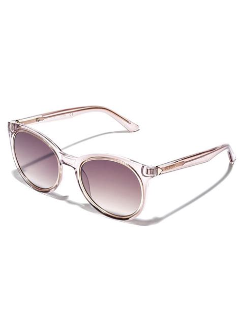 Metal-Trim Round Sunglasses | GUESS.com