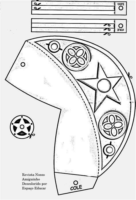 Molde Chapeu De Cangaceiro - Molde de chapéu de cangaceiro para imprimir, recortar e montar!-ESPAÇO ...