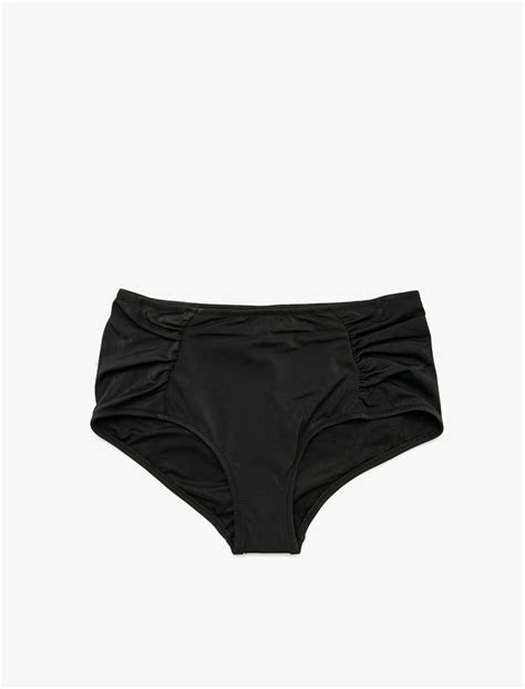 Siyah Kadın Büzgülü Bikini Altı YAK OM Koton