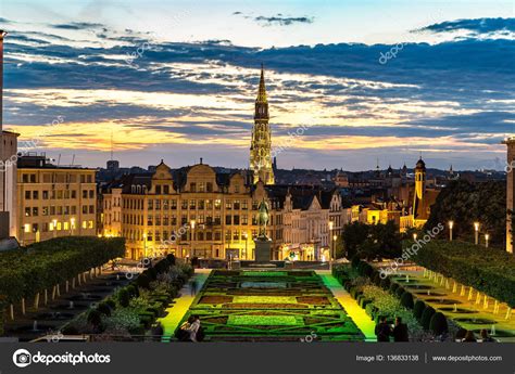 Cityscape Of Brussels At Evening Stock Photo By ©bloodua 136833138