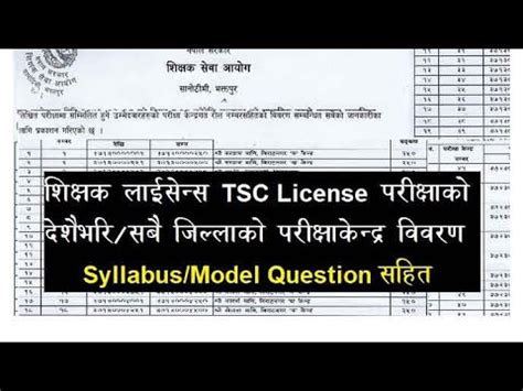 TSC Mabi Secondary Level Teaching License Exam Center 2079 All