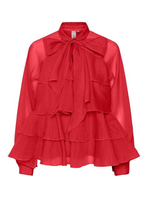 Women Yaseloise Blouse High Risk Red Y A S Long Sleeved Tops Kayla Cain